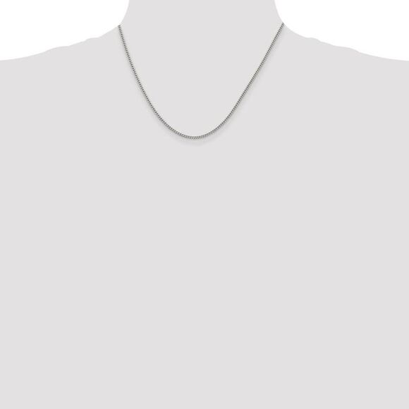 2mm Sterling Silver, Solid Curb Chain Necklace, 18 Inch - Picture 2 of 8